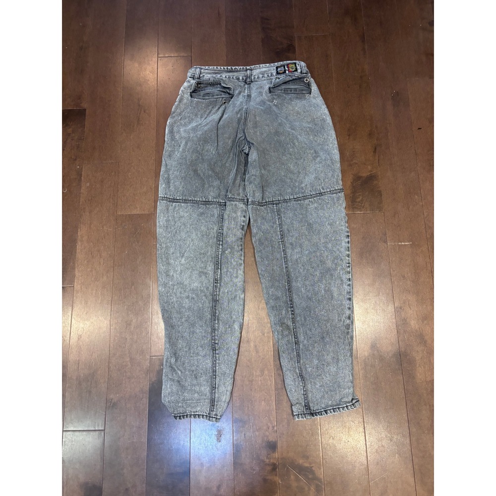 Vintage 90s JNCO Jeans Acid Wash Grey Denim Cargo Tapered Skater Pants - Picture 2 of 2